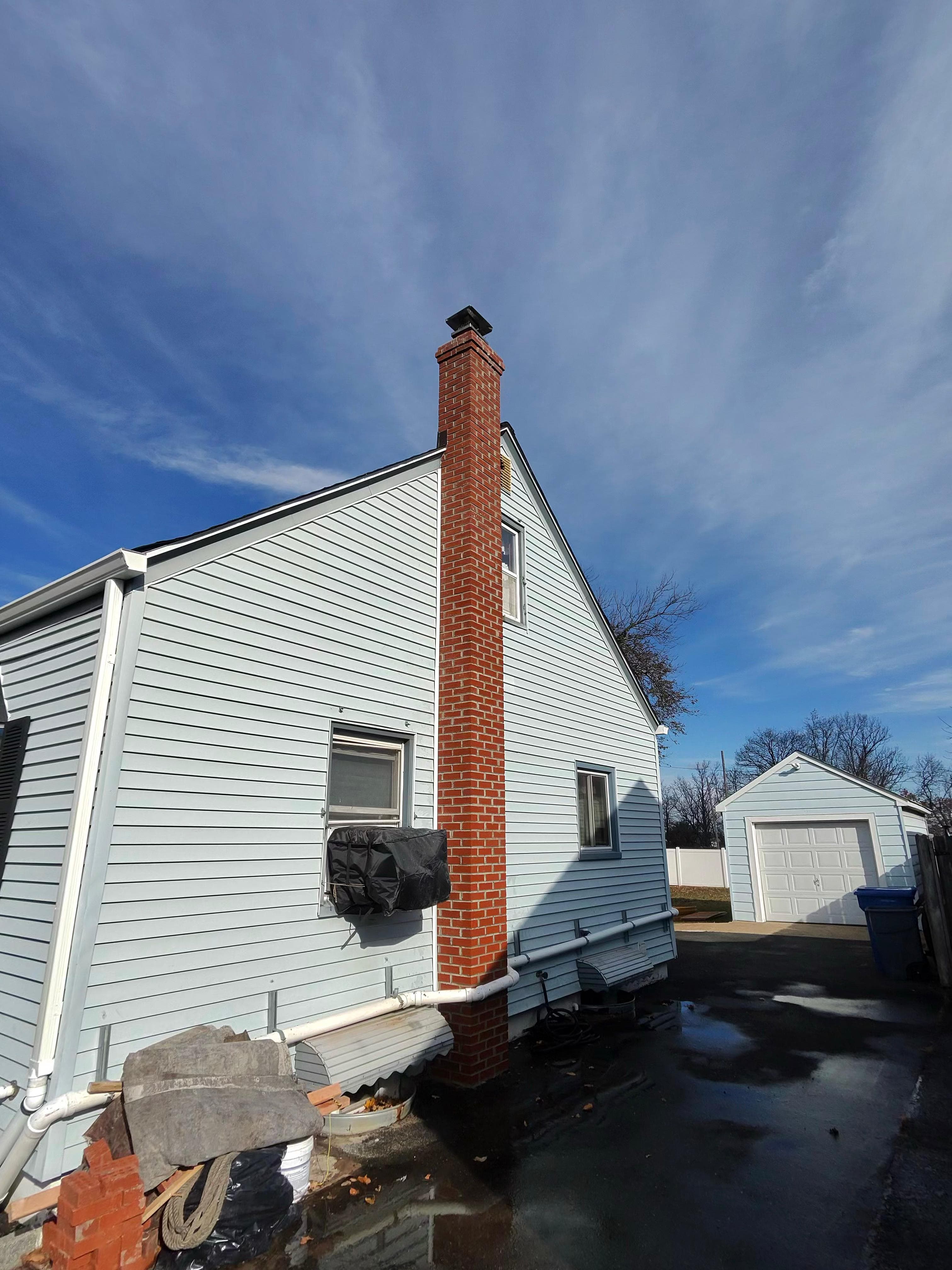 Completed chimney repointing and crown repair